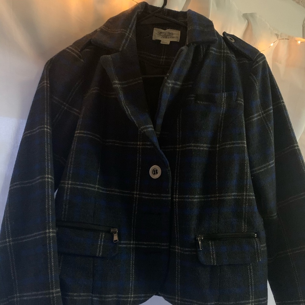 Fall plaid peacoat